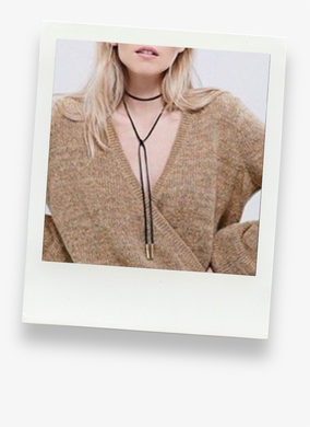 Suede Gold Choker Neckless
