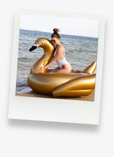 Load image into Gallery viewer, Gold Swan Inflatable Pool Float