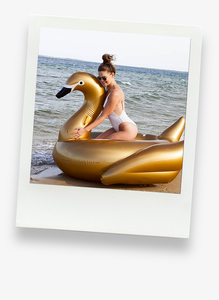 Gold Swan Inflatable Pool Float